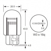 WEDGE T20 W21/5W: Wedge T20 base 21/5W bulbs with W3 x 16d capless base and twin filament from £0.01 each